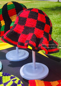 Red and Black Plaid Bucket Hat