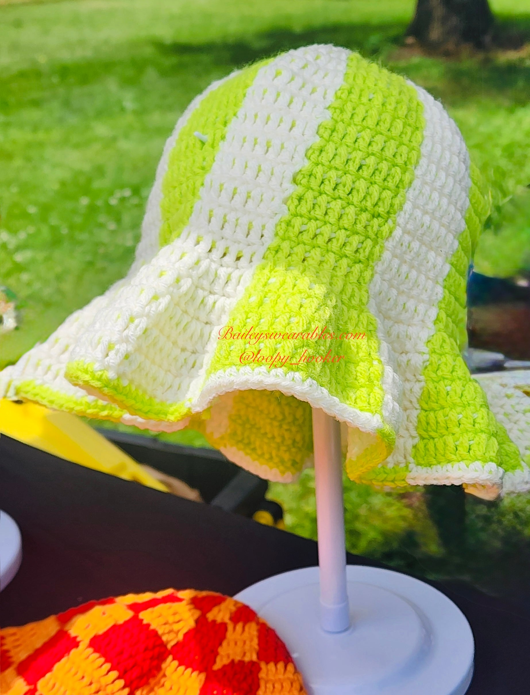 Lime and White Bucket Hat