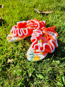 Orange Ruffle Sandals