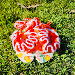 Orange Ruffle Sandals